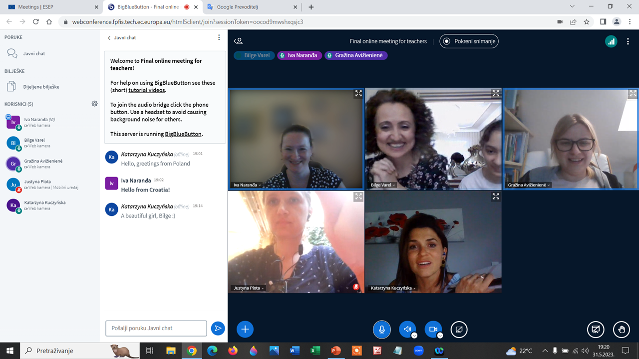 Twinspace online meeting May 2023